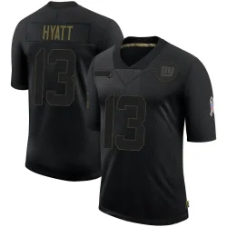 Men's Jalin Hyatt New York Giants No.13 Limited 2020 Salute To Service Retired Jersey - Black