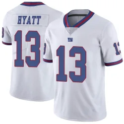 Men's Jalin Hyatt New York Giants No.13 Limited Color Rush Jersey - White