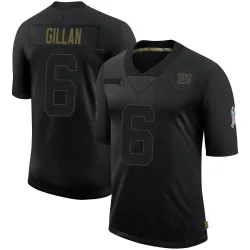 Men's Jamie Gillan New York Giants No.6 Limited 2020 Salute To Service Retired Jersey - Black