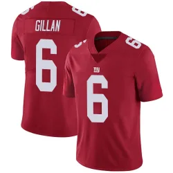 Men's Jamie Gillan New York Giants No.6 Limited Alternate Vapor Untouchable Jersey - Red
