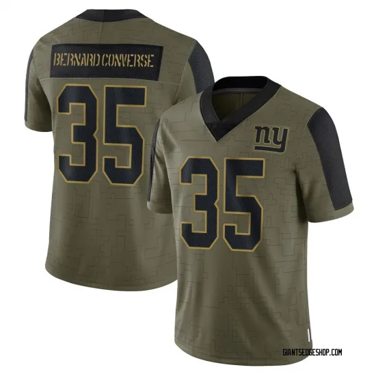 Men's Jarrick Bernard-Converse New York Giants No.35 Limited 2021 Salute To Service Jersey - Olive