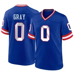 Men's Jarrod Gray New York Giants No.0 Game Classic Jersey - Royal