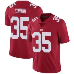 Men's Jashaun Corbin New York Giants No.35 Limited Alternate Vapor Untouchable Jersey - Red