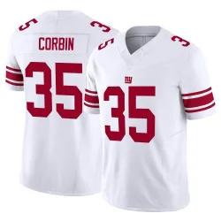 Men's Jashaun Corbin New York Giants No.35 Limited Vapor F.U.S.E. Jersey - White