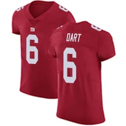 Men's Jaxson Dart New York Giants No.6 Elite Alternate Vapor Untouchable Jersey - Red