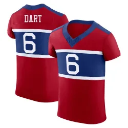 Men's Jaxson Dart New York Giants No.6 Elite Century Alternate Vapor F.U.S.E. Jersey - Red