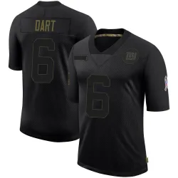 Men's Jaxson Dart New York Giants No.6 Limited 2020 Salute To Service Retired Jersey - Black