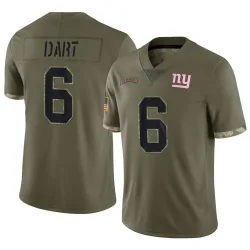 Men's Jaxson Dart New York Giants No.6 Limited 2022 Salute To Service Jersey - Olive
