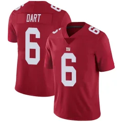 Men's Jaxson Dart New York Giants No.6 Limited Alternate Vapor Untouchable Jersey - Red