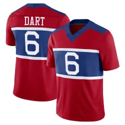 Men's Jaxson Dart New York Giants No.6 Limited Century Alternate Vapor F.U.S.E. Jersey - Red