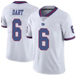 Men's Jaxson Dart New York Giants No.6 Limited Color Rush Jersey - White