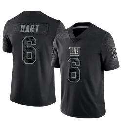 Men's Jaxson Dart New York Giants No.6 Limited Reflective Jersey - Black