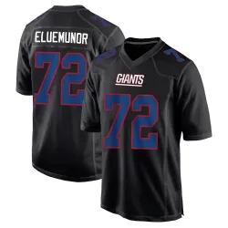 Men's Jermaine Eluemunor New York Giants No.72 Game Carbon Fashion Jersey - Black