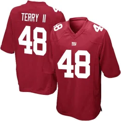 Men's Jermaine Terry II New York Giants No.48 Game Alternate Jersey - Red
