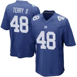 Men's Jermaine Terry II New York Giants No.48 Game Team Color Jersey - Royal