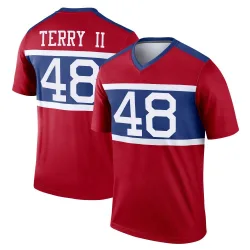 Men's Jermaine Terry II New York Giants No.48 Legend Century Alternate Jersey - Red
