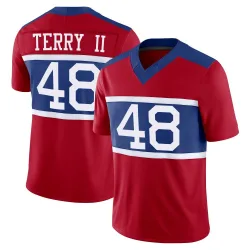 Men's Jermaine Terry II New York Giants No.48 Limited Century Alternate Vapor F.U.S.E. Jersey - Red