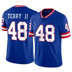 Men's Jermaine Terry II New York Giants No.48 Limited Classic Vapor Jersey