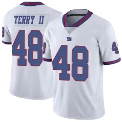 Men's Jermaine Terry II New York Giants No.48 Limited Color Rush Jersey - White