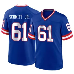 Men's John Michael Schmitz Jr. New York Giants No.61 Game Classic Jersey - Royal