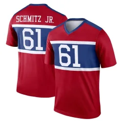 Men's John Michael Schmitz Jr. New York Giants No.61 Legend Century Alternate Jersey - Red