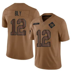 Men's Jordan Bly New York Giants No.12 Limited 2023 Salute To Service Jersey - Brown