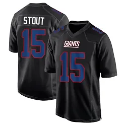 Men's Jordan Stout New York Giants No.15 Game Carbon Fashion Jersey - Black