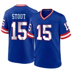 Men's Jordan Stout New York Giants No.15 Game Classic Jersey - Royal