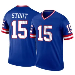 Men's Jordan Stout New York Giants No.15 Legend Classic Jersey - Royal