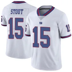 Men's Jordan Stout New York Giants No.15 Limited Color Rush Jersey - White