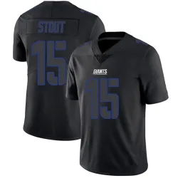 Men's Jordan Stout New York Giants No.15 Limited Jersey - Black Impact