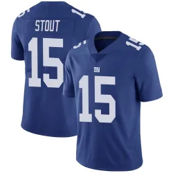 Men's Jordan Stout New York Giants No.15 Limited Team Color Vapor Untouchable Jersey - Royal