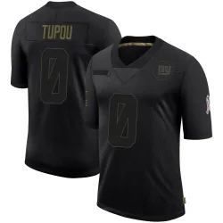 Men's Josh Tupou New York Giants No.0 Limited 2020 Salute To Service Retired Jersey - Black
