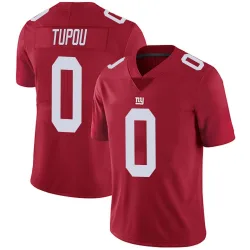 Men's Josh Tupou New York Giants No.0 Limited Alternate Vapor Untouchable Jersey - Red