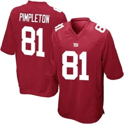 Men's Kalil Pimpleton New York Giants No.81 Game Alternate Jersey - Red