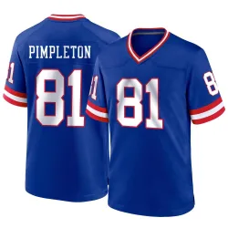 Men's Kalil Pimpleton New York Giants No.81 Game Classic Jersey - Royal