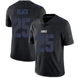 Men's Korie Black New York Giants No.25 Limited Jersey - Black Impact