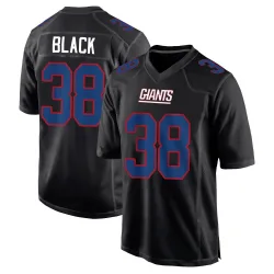 Men's Korie Black New York Giants No.38 Game Carbon Fashion Jersey - Black