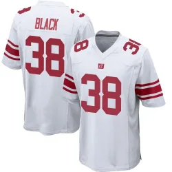 Men's Korie Black New York Giants No.38 Game Jersey - White