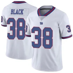 Men's Korie Black New York Giants No.38 Limited Color Rush Jersey - White