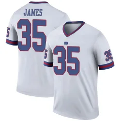 Men's LaMareon James New York Giants No.35 Legend Color Rush Jersey - White