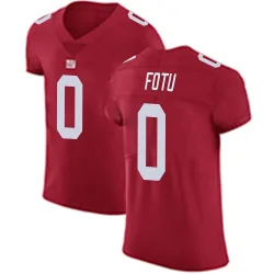 Men's Leki Fotu New York Giants No.0 Elite Alternate Vapor Untouchable Jersey - Red