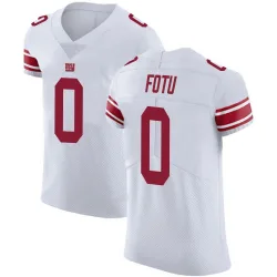 Men's Leki Fotu New York Giants No.0 Elite Vapor Untouchable Jersey - White