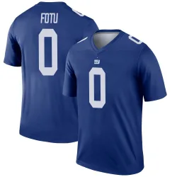 Men's Leki Fotu New York Giants No.0 Legend Jersey - Royal