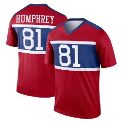 Men's Lil'Jordan Humphrey New York Giants No.81 Legend Century Alternate Jersey - Red