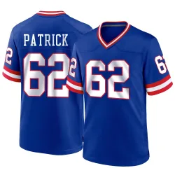 Men's Lucas Patrick New York Giants No.62 Game Classic Jersey - Royal
