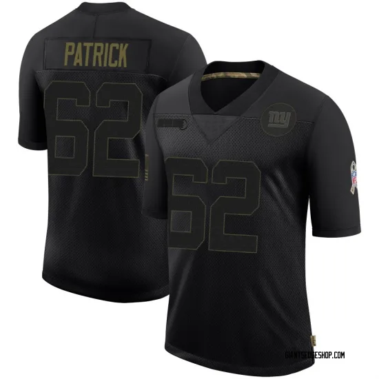 Men's Lucas Patrick New York Giants No.62 Limited 2020 Salute To Service Retired Jersey - Black