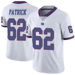 Men's Lucas Patrick New York Giants No.62 Limited Color Rush Jersey - White