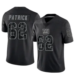 Men's Lucas Patrick New York Giants No.62 Limited Reflective Jersey - Black