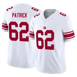 Men's Lucas Patrick New York Giants No.62 Limited Vapor F.U.S.E. Jersey - White
